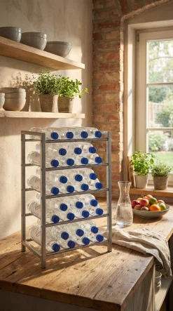 Flaschenhalter | 34 x 22 x 59 cm | Grau / Metall