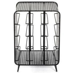 Flaschenhalter | 30 x 24 x 46 cm | Schwarz / Metall