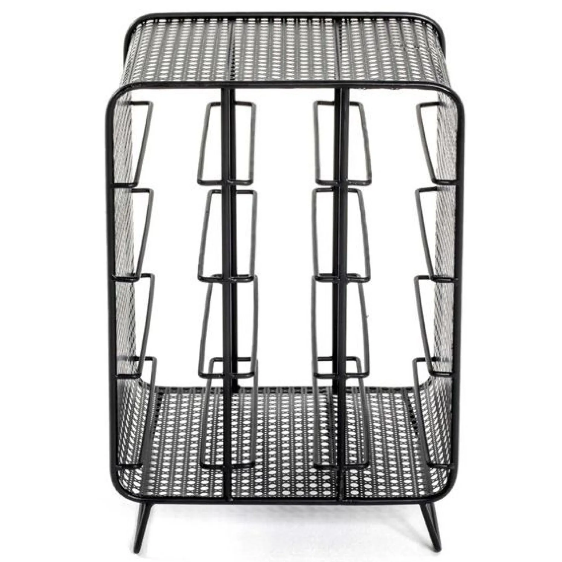 Flaschenhalter | 30 x 24 x 46 cm | Schwarz / Metall