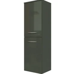Held FlorentBadezimmer : Hängeschränke, Spiegelschrank, Waschtischschrank, Säulenschrank, Ablageschrank - Hochglanz grau
