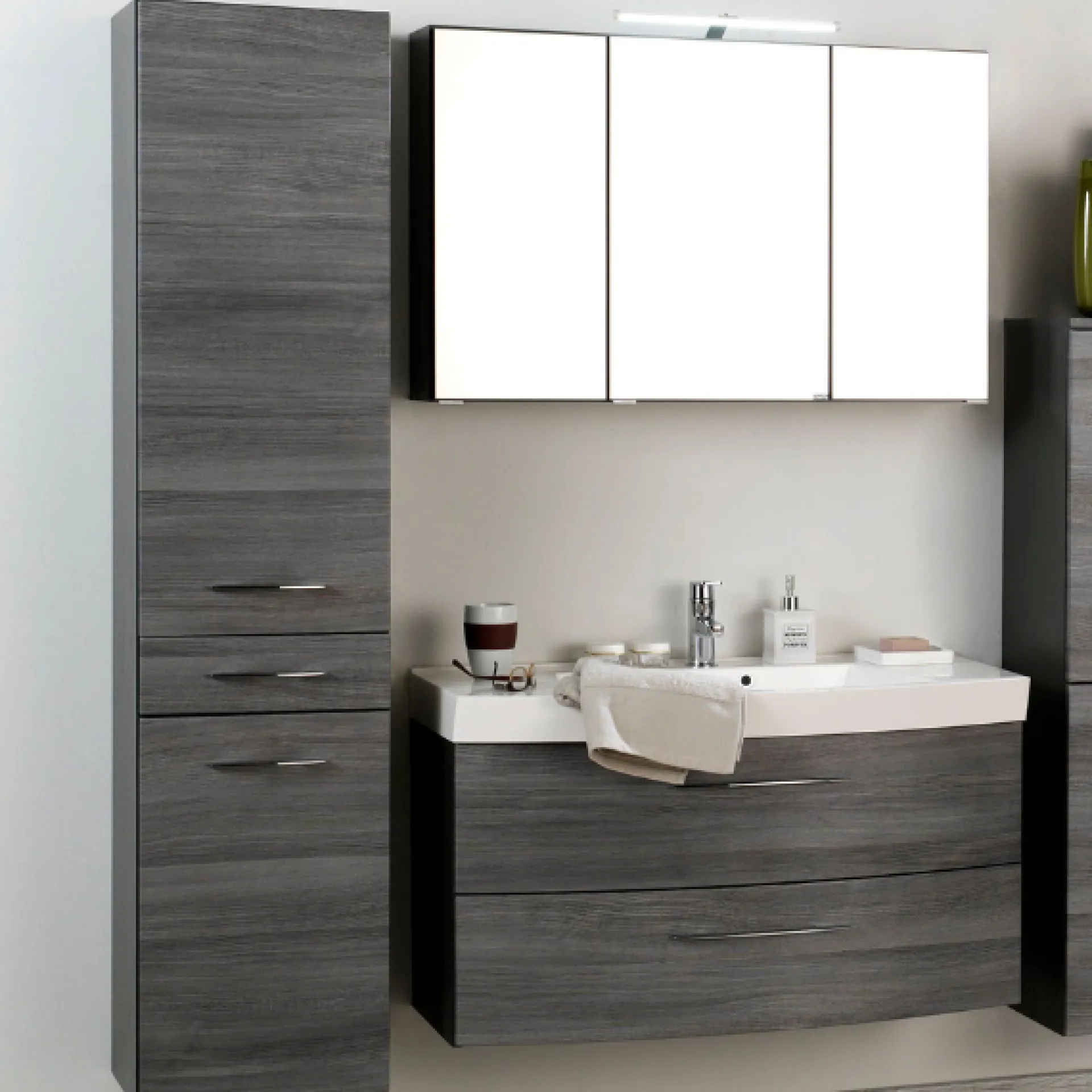 Held FlorentBadezimmer : Säulenschrank, Spiegelschrank, Waschtischschrank - Eiche