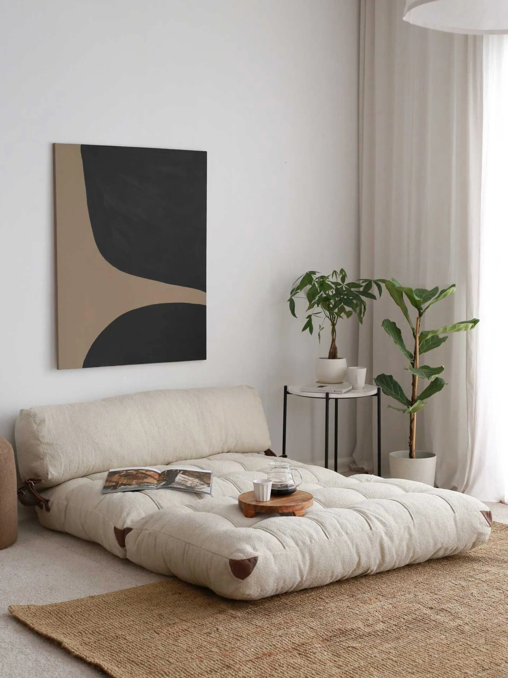Emob Fold Kadife 2-Sitzer-Schlafsofa | Teddystoff | Creme