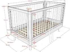 Forrest Babybett 70 x 140cm - verstellbar - Weißbuche