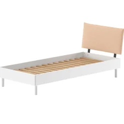 Forrest Einzelbett 90x200cm - Buche massiv - weiß/beige