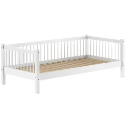 Forrest Hausbett 90x200 mit Bettzelt - Massivholz Buche - weiß/rosa