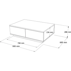 Emob FR14 Couchtisch | 100 % MELAMIN | Atlantische Kiefer, Weiß