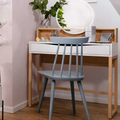 Kinder Emob Frisiertisch Vayen 85cm, 1 Schublade - Eiche hell Dekor/weiß