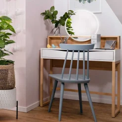 Kinder Emob Frisiertisch Vayen 85cm, 1 Schublade - Eiche hell Dekor/weiß