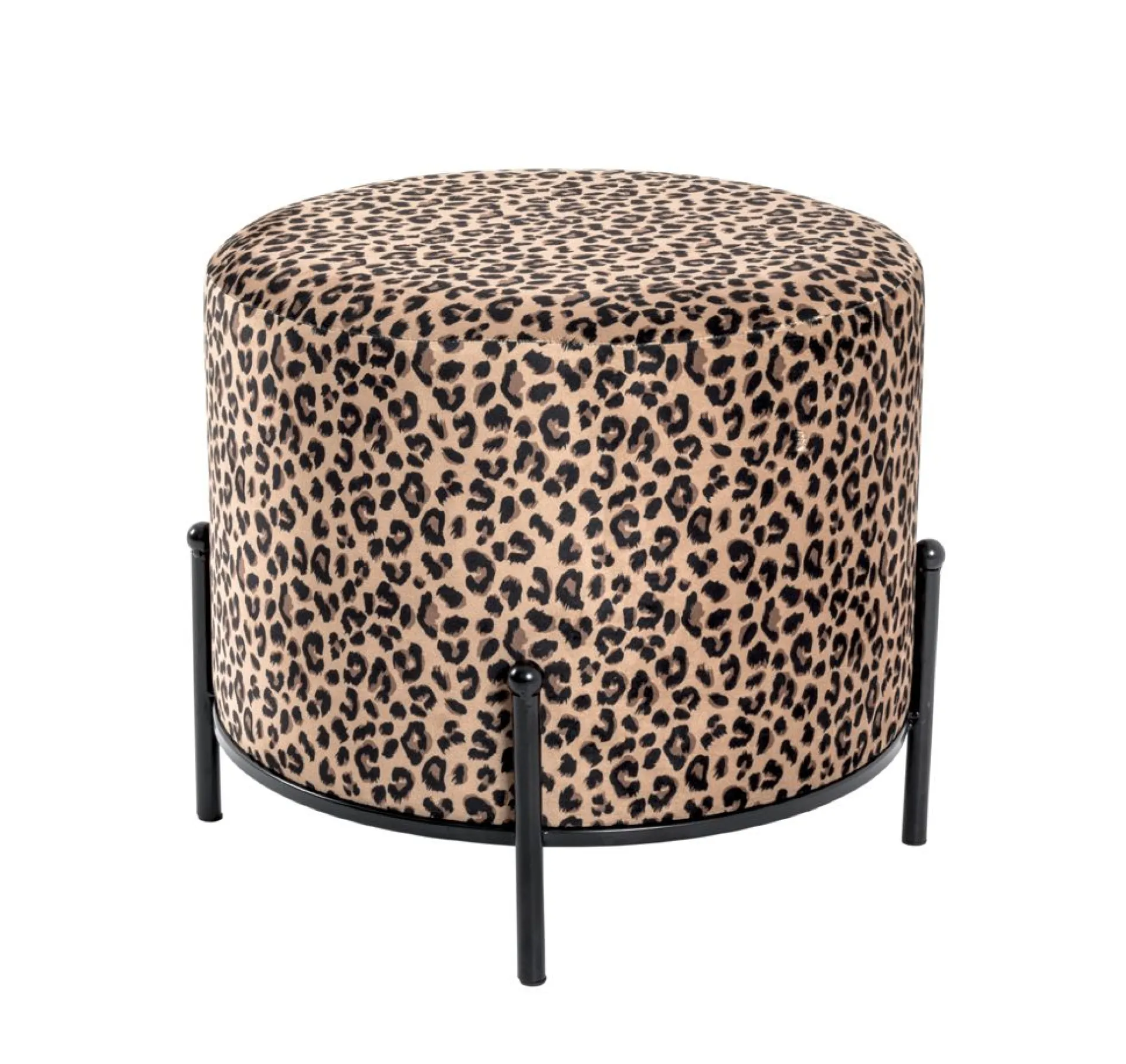 Haku Fußhocker | Ø48 cm x 40 cm | Leopardenmuster