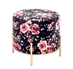 Haku Fußhocker | Ø48 cm x 40 cm | Motiv Rose