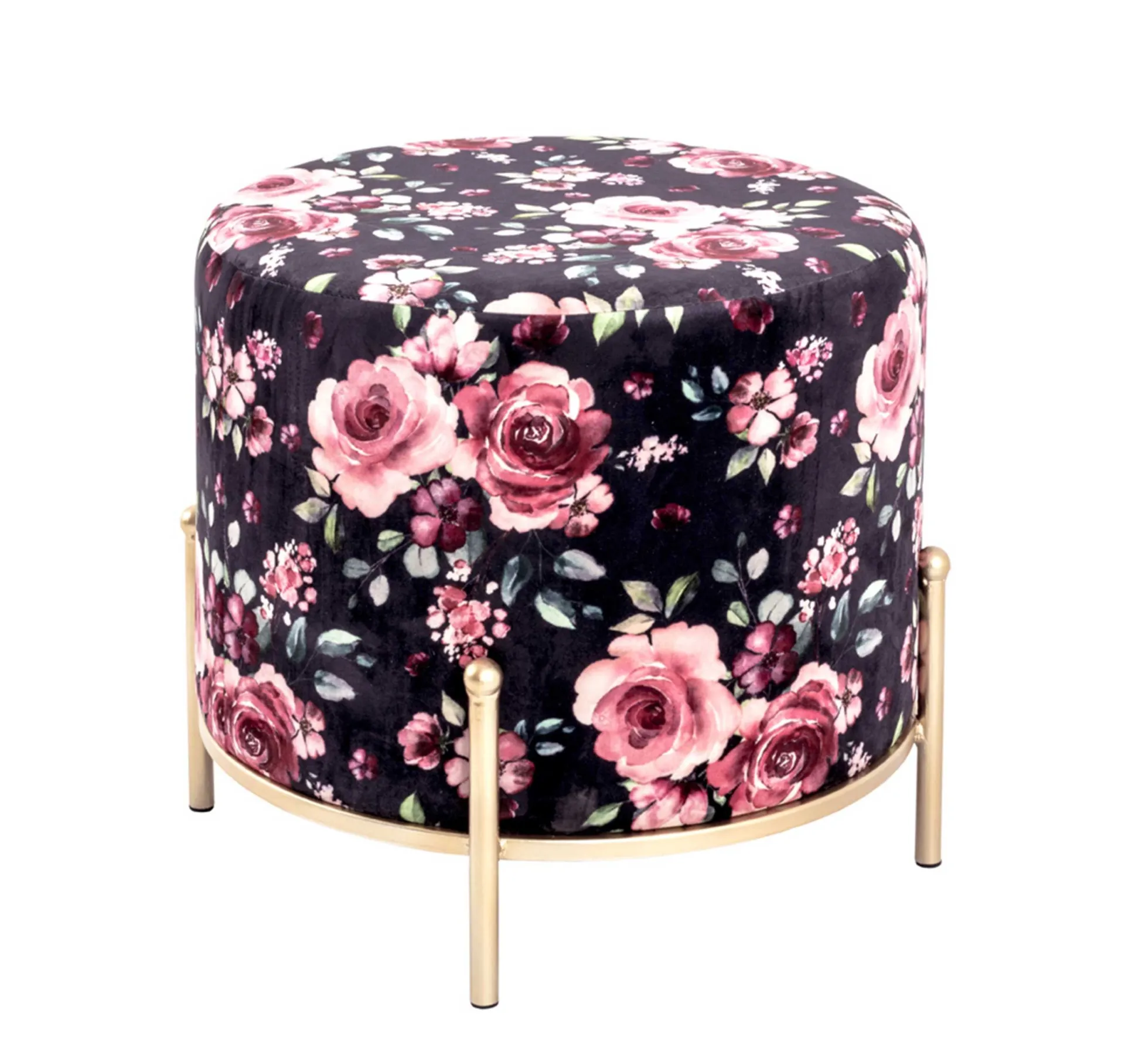 Haku Fußhocker | Ø48 cm x 40 cm | Motiv Rose