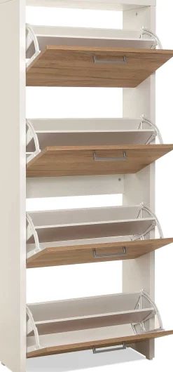 Fulda Schuhschrank 4 Schubladen - weiß/Eiche