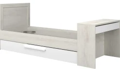 Funktionsbett Shipley 90x200 mit Schreibtisch und Bettschubkasten - weiß