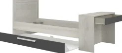 Funktionsbett Shipley 90x200 mit Schreibtisch und Bettschubkasten - weiß
