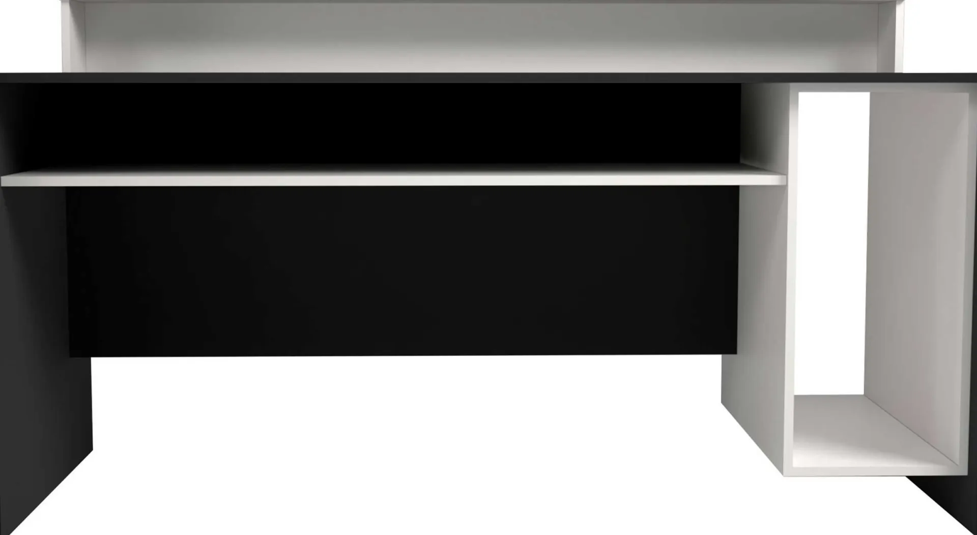 Kinder Emob Gaming-Schreibtisch Beri 140 cm - weiß/schwarz