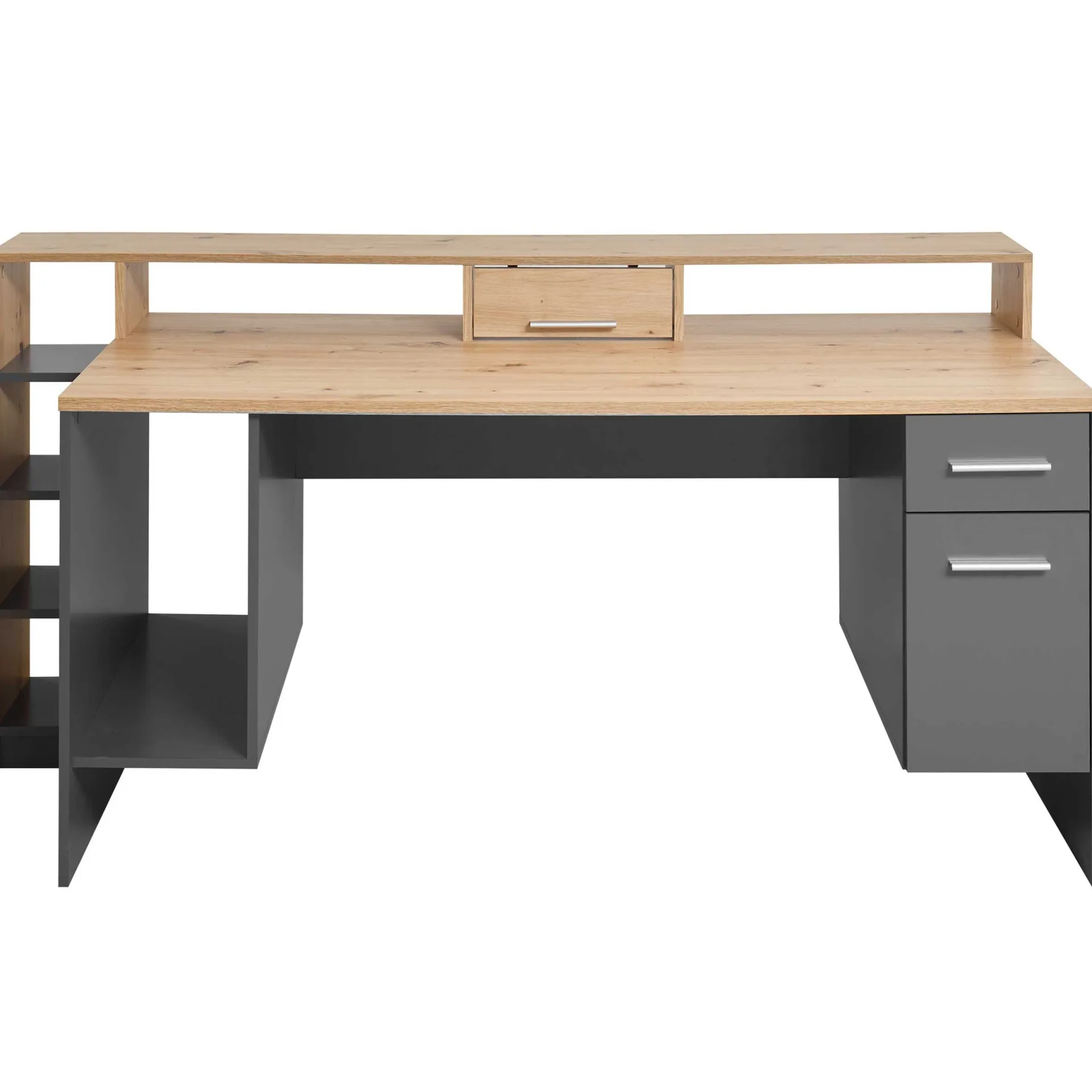 Kinder Emob Gaming-Schreibtisch Tudi inkl. Lampe - grau/holz