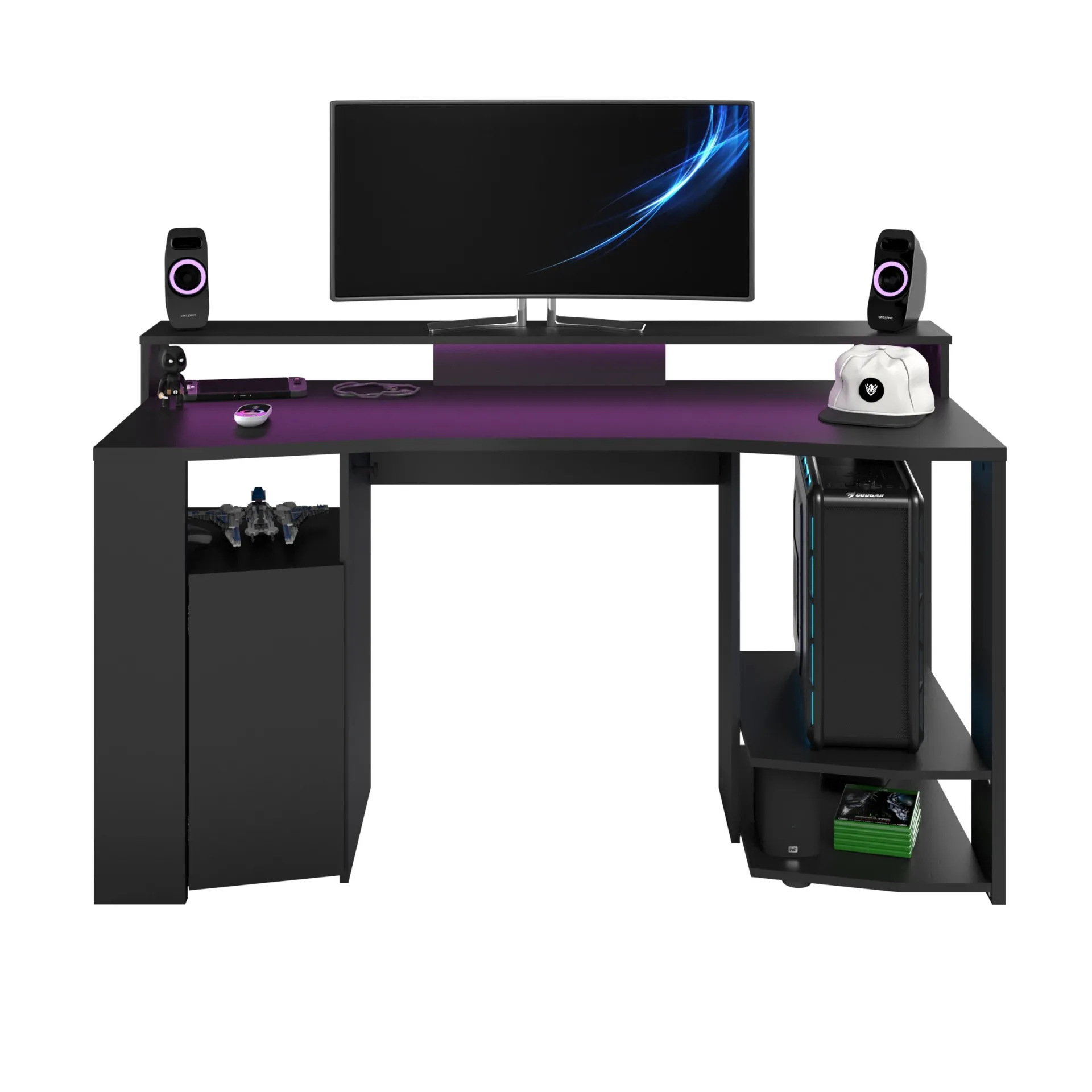 Kinder Parisot Gaming-Tisch 152cm mit LED-Leiste -