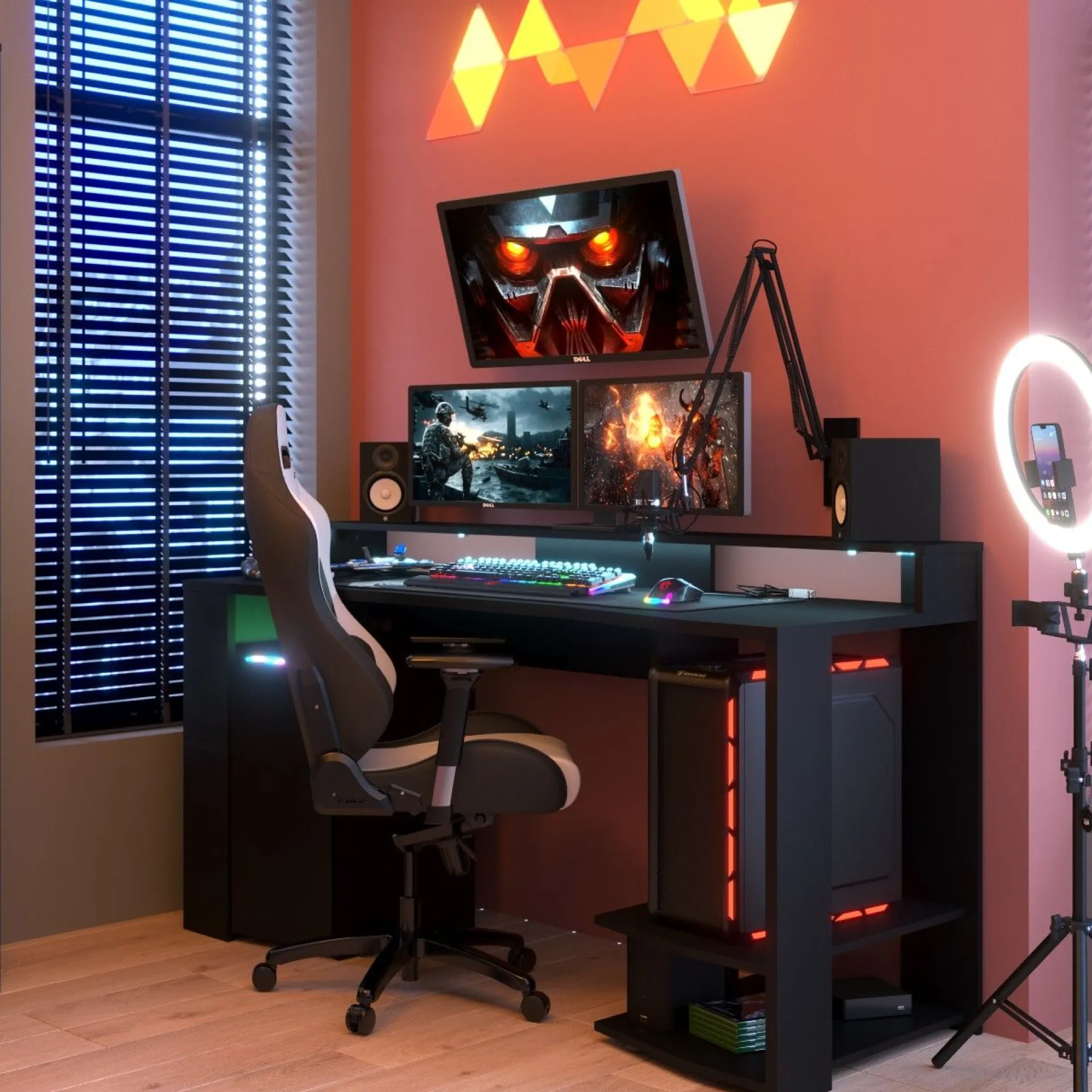 Kinder Parisot Gaming-Tisch 152cm mit LED-Leiste -