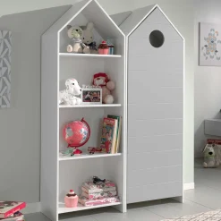 Garderobe Bücherregal Casami - weiß/grau