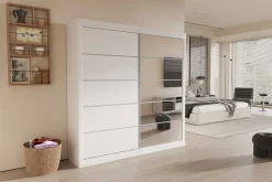 Garderobe Mike | 183 x 53 x 198 cm | Mit Spiegel | Weiß
