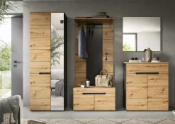 Garderobenkombination Canu Xonox - Artisan Eiche - 255x190x37 cm - Anthrazit