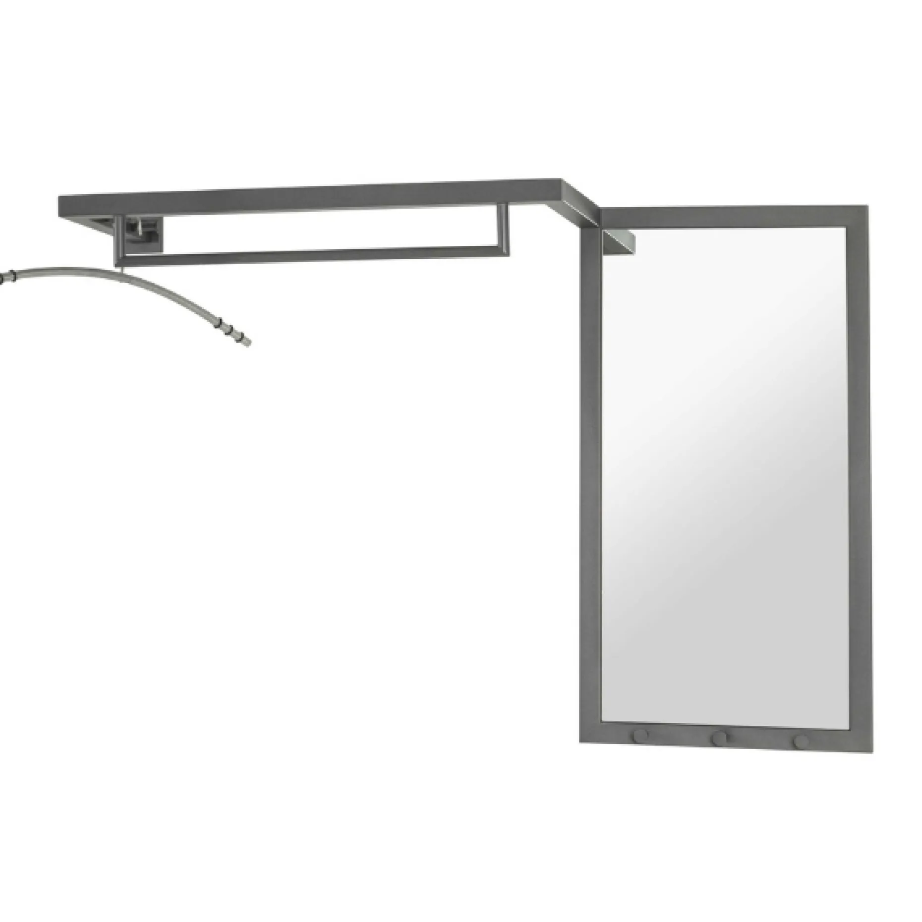 Garderobenstange mit Spiegel Kimberly - 108x26x75 cm - Stahl/Anthrazit