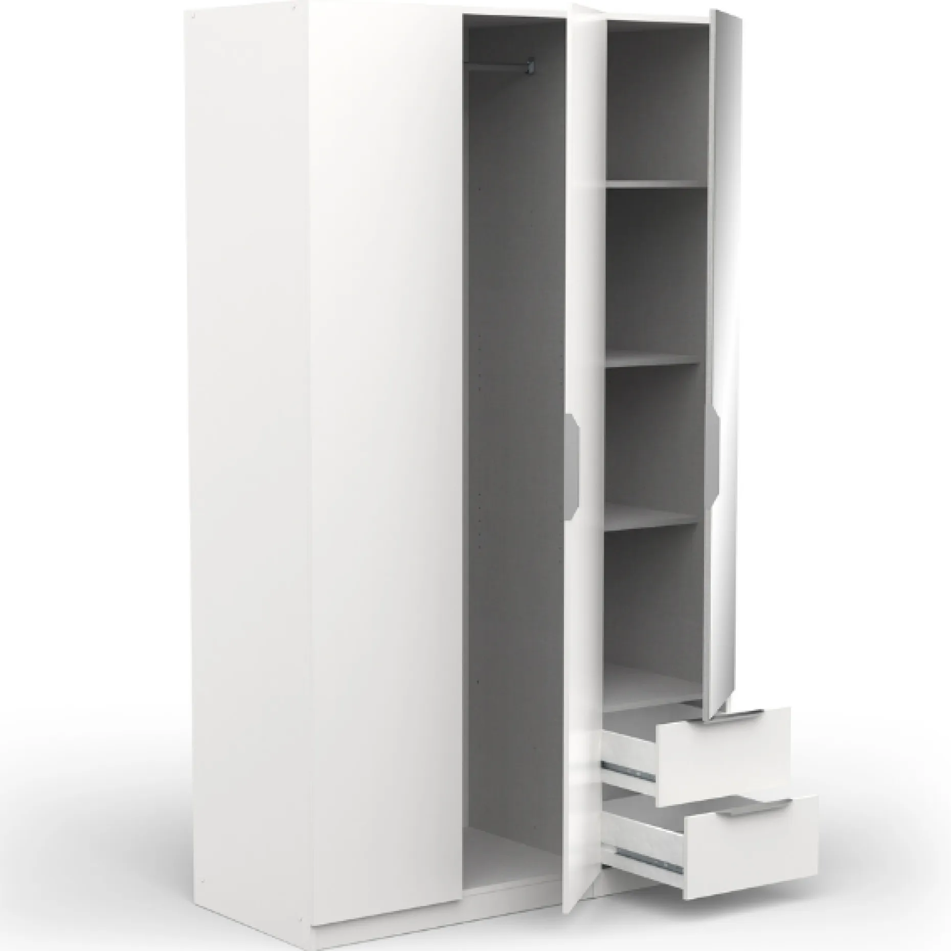 Garderobe Spectre 120cm mit Spiegel - matt weiß