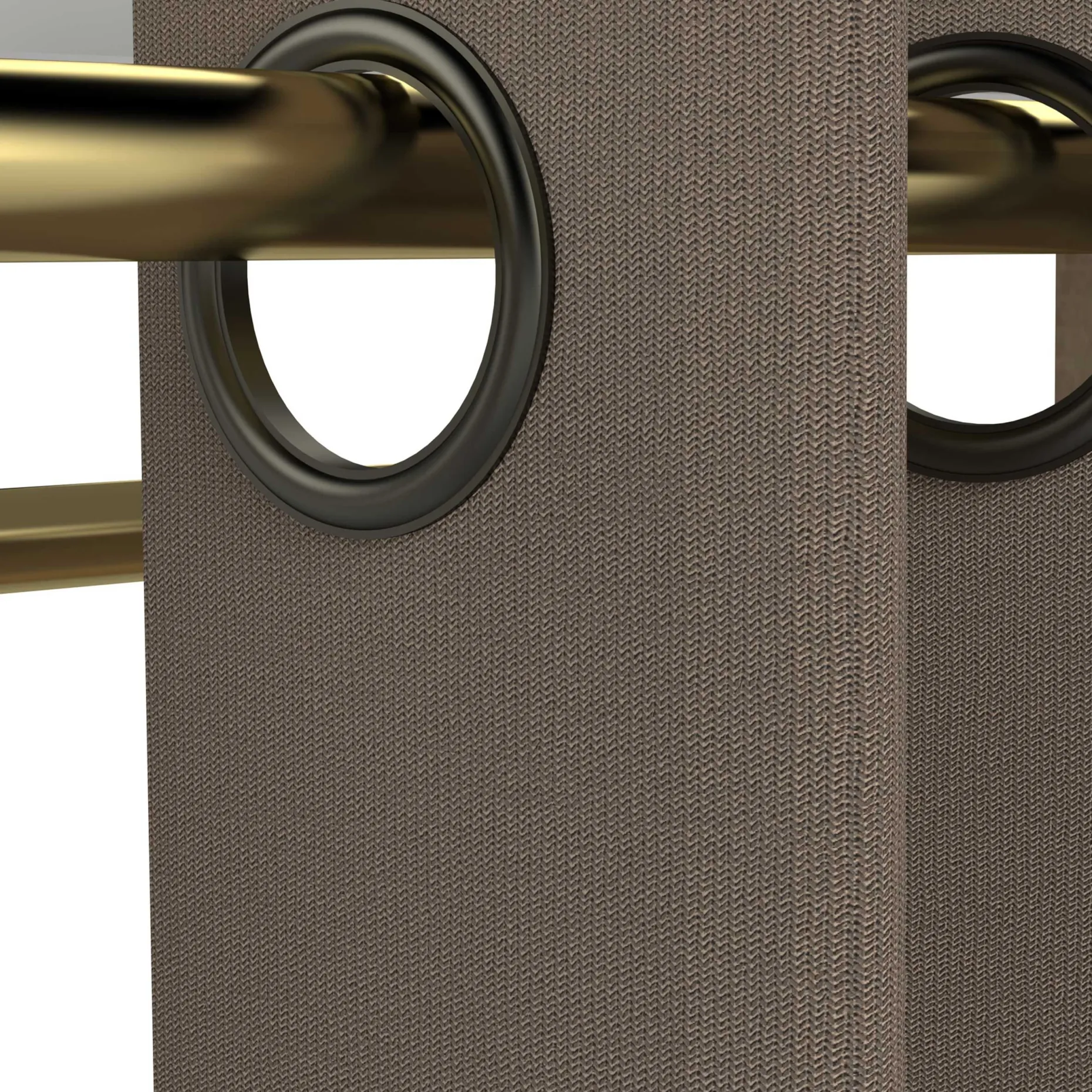 Garderobe Spike 112/185cm mit Vorhang - Eiche/Taupe