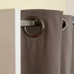 Garderobe Spike 112/185cm mit Vorhang - weiß/taupe