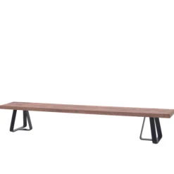 Gescova Gartenbank Margarite - 300 cm Teakholz und Eisen - Schwarz