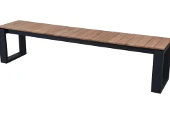 Gescova Gartenbank Matisse 195cm - Aluminium & Teak - Schwarz/Braun