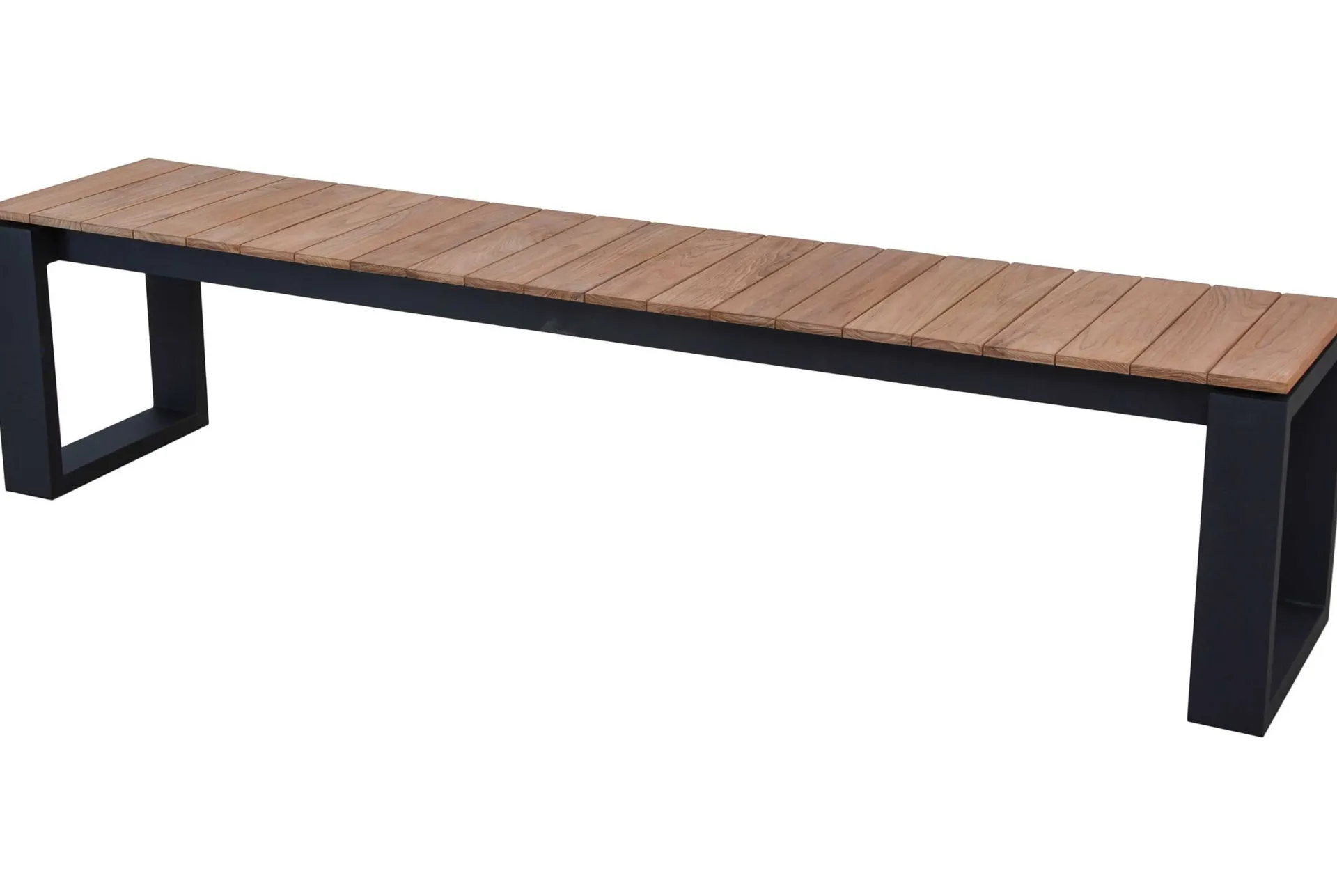 Gescova Gartenbank Matisse 195cm - Aluminium & Teak - Schwarz/Braun