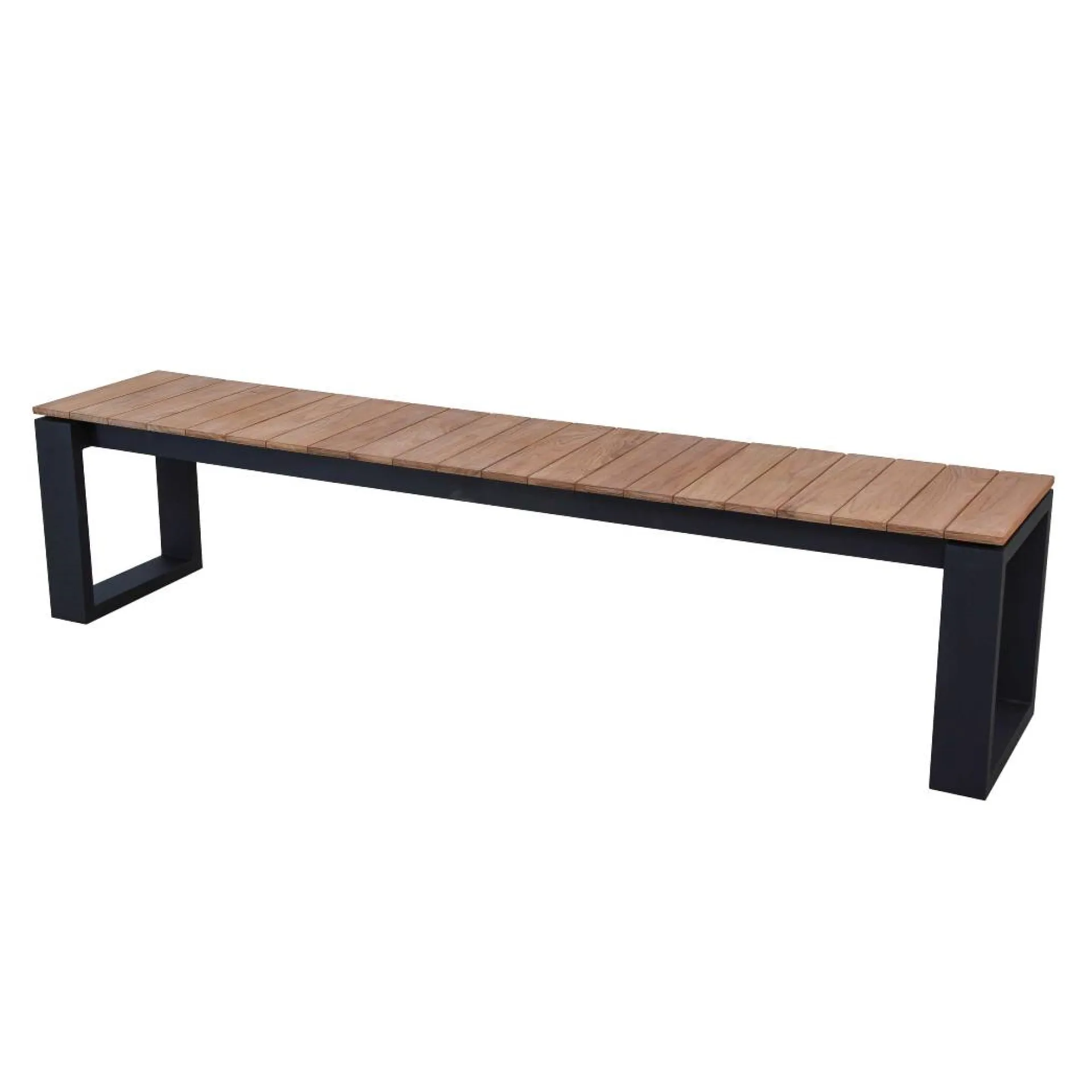 Gescova Gartenbank Matisse 195cm - Aluminium & Teak - Schwarz/Braun