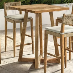 Gescova Garten-Bartisch Ella - recyceltes Teakholz - 80x80x107cm
