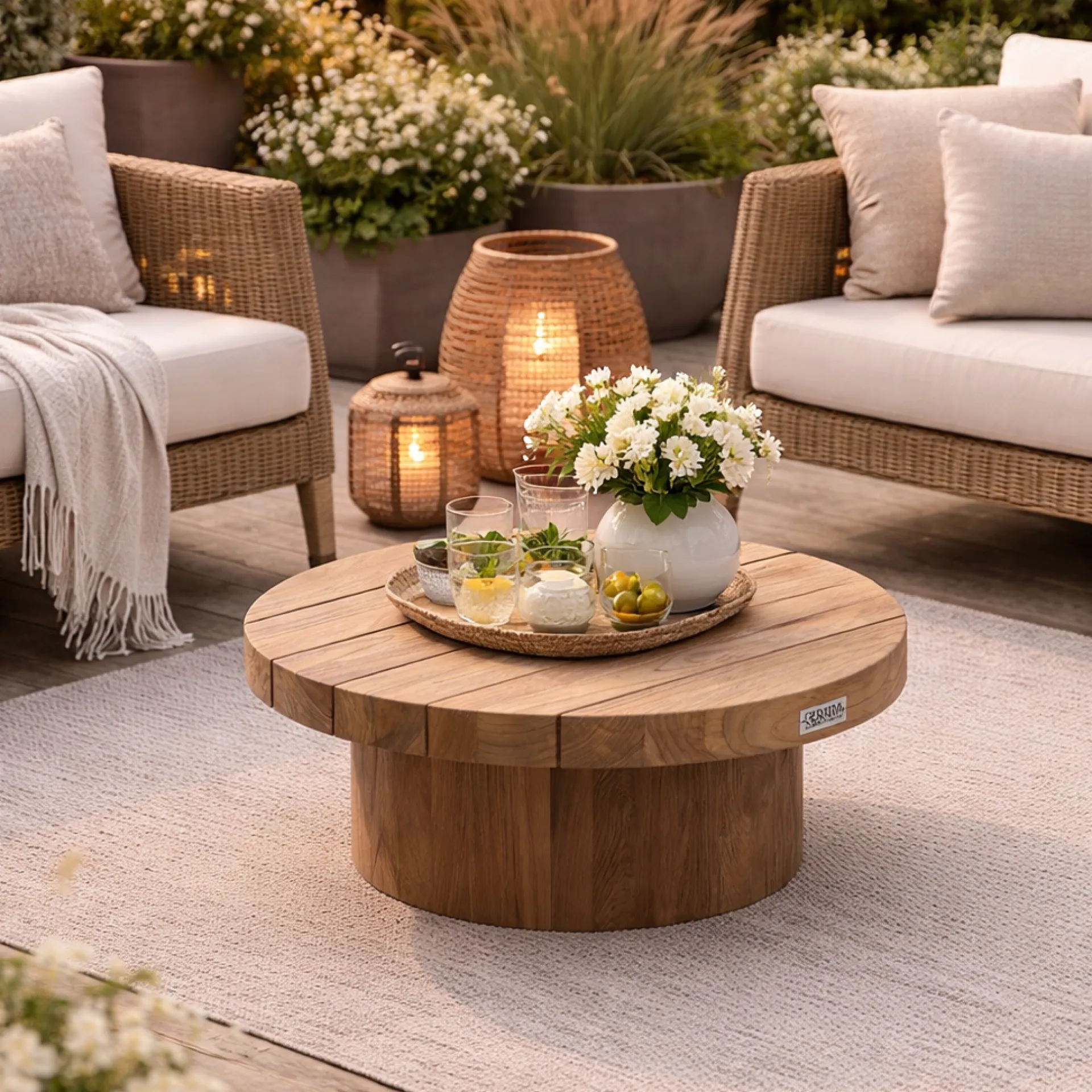 Gescova Garten Couchtisch Noah - Teakholz Ø60 x 25 cm -