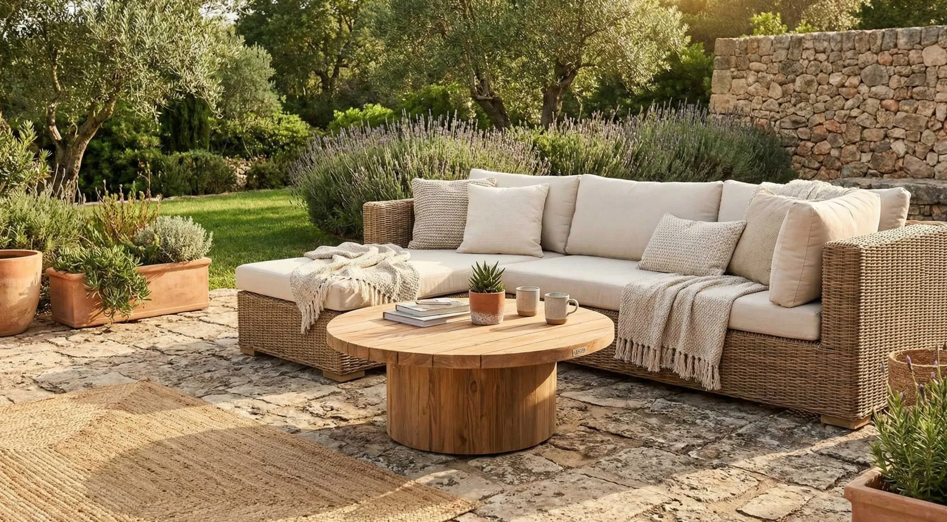 Gescova Garten Couchtisch Noah - Teakholz - Ø92 x 34 cm -