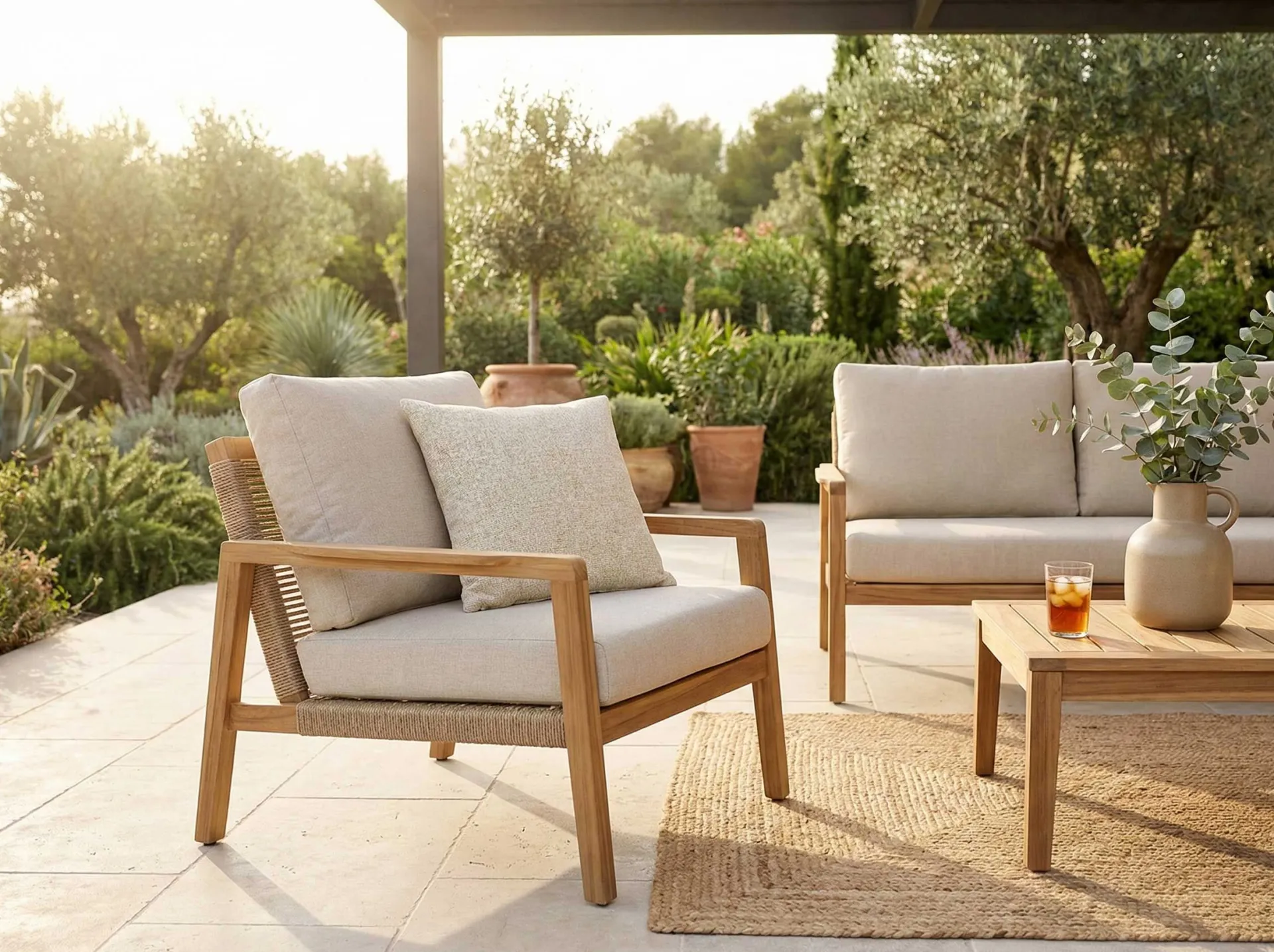 Gescova Gartenkissen Catania - Hell - 45x45x15 cm - Stoff