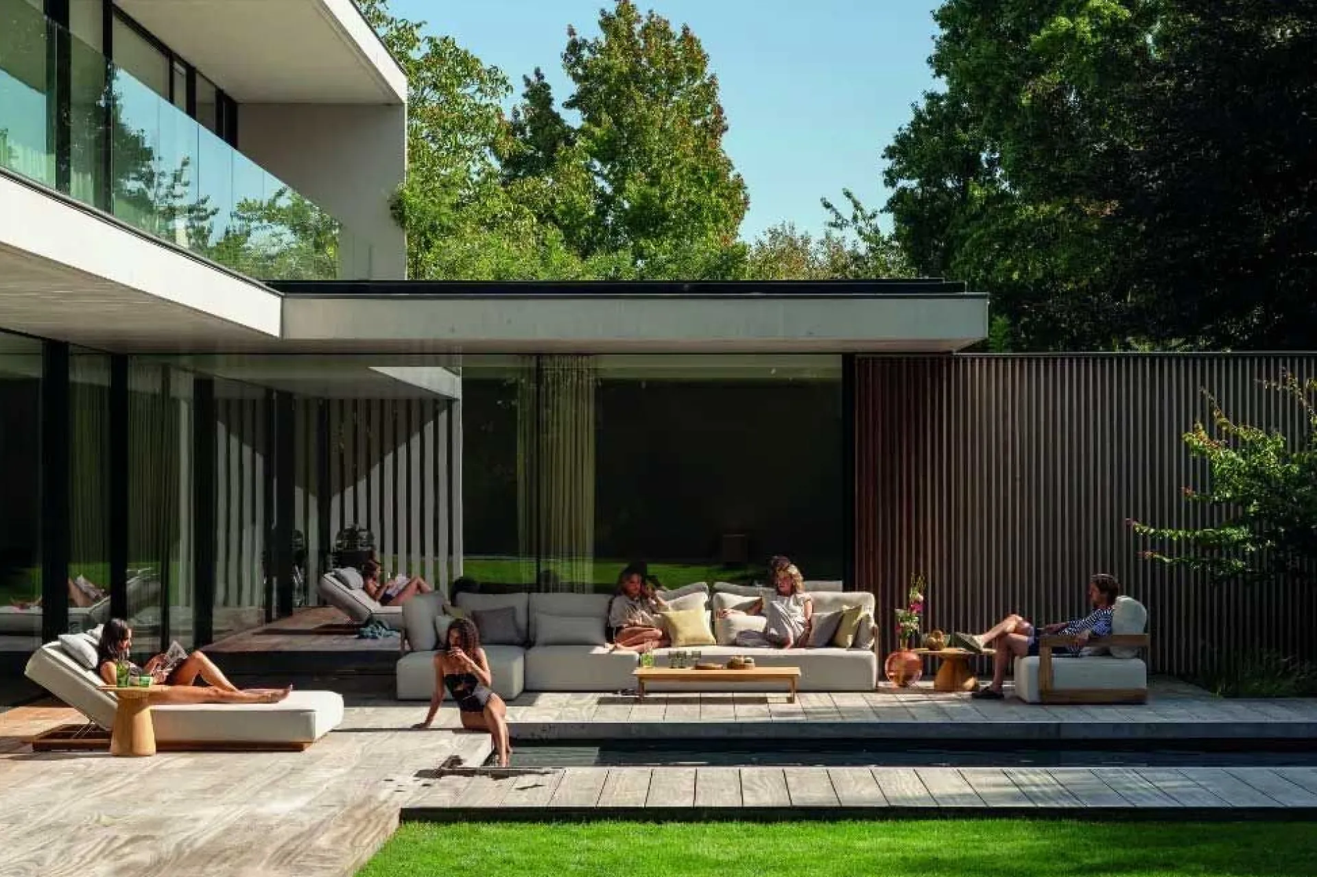 Gescova Garten-Lounge-Set Evanilson – Teakholz & Textilene –