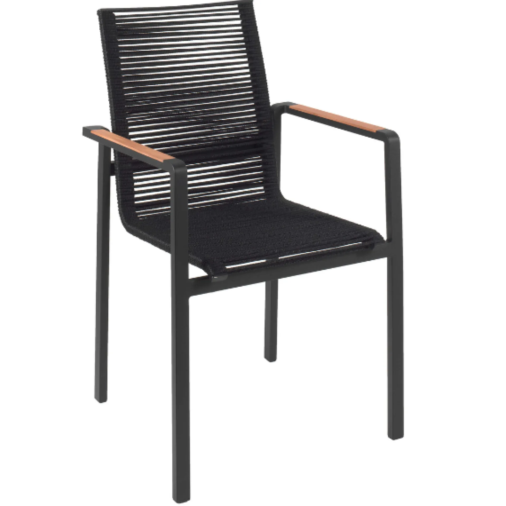 Gescova Gartenstuhl Aruba - Aluminium, Textileen, Holz - 55x60x87 cm - Charcoal