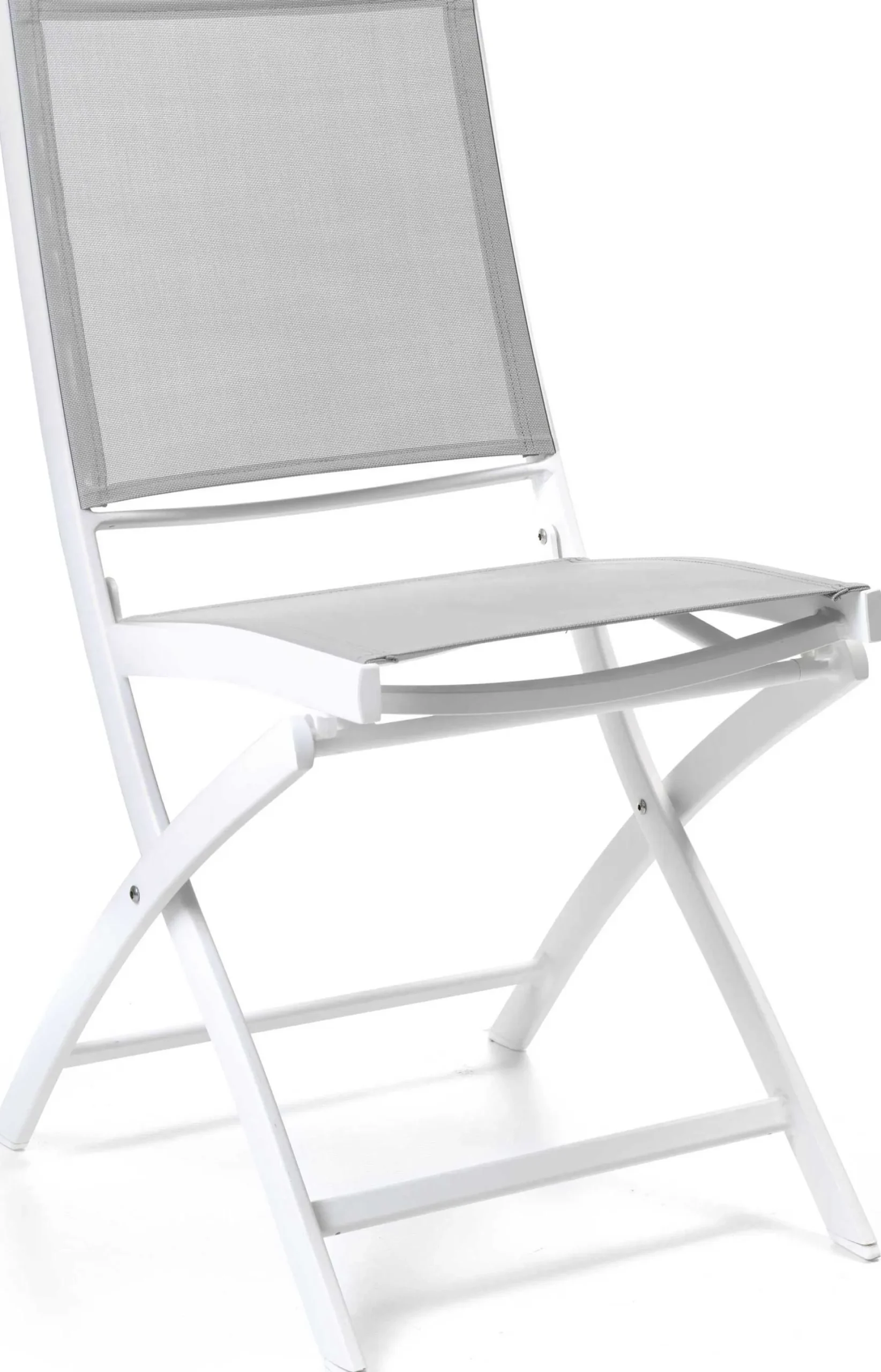 Gescova Gartenstuhl Carrie - Aluminium Weiß, Textilene Hellgrau