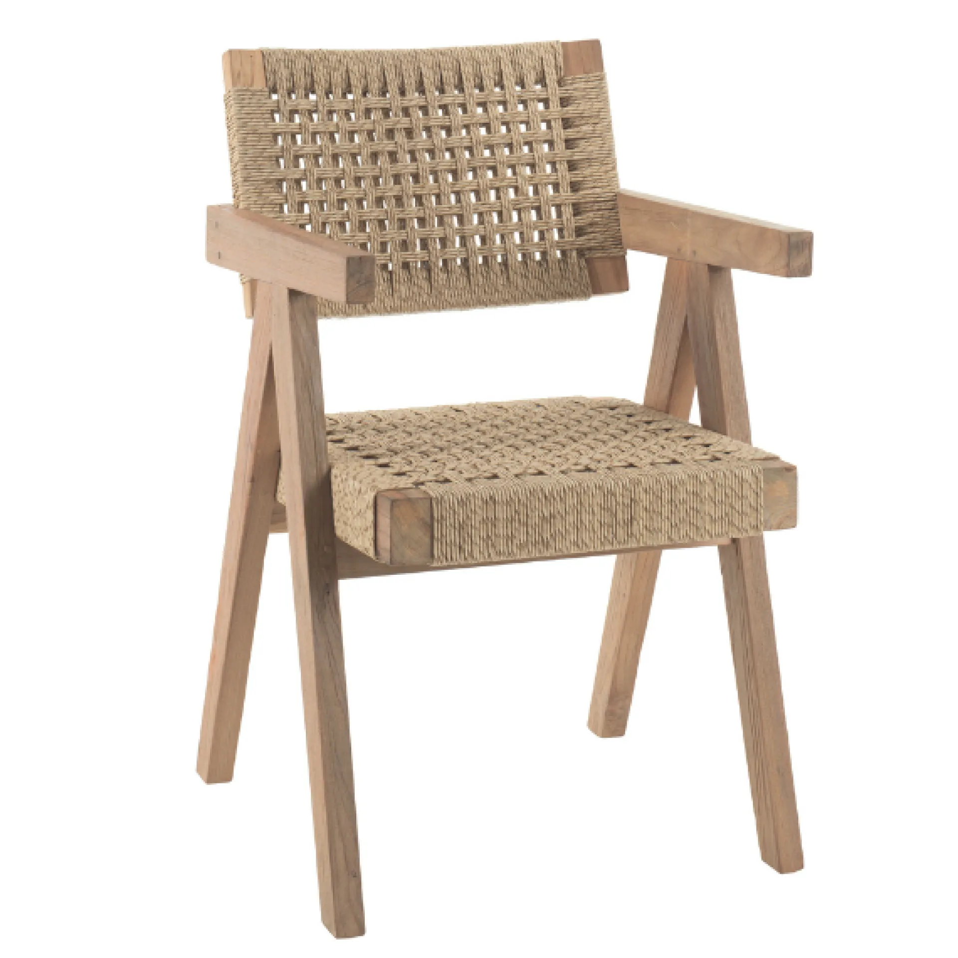 Gescova Gartenstuhl Derry - recyceltes Teakholz & Wicker - 53x62x80cm -