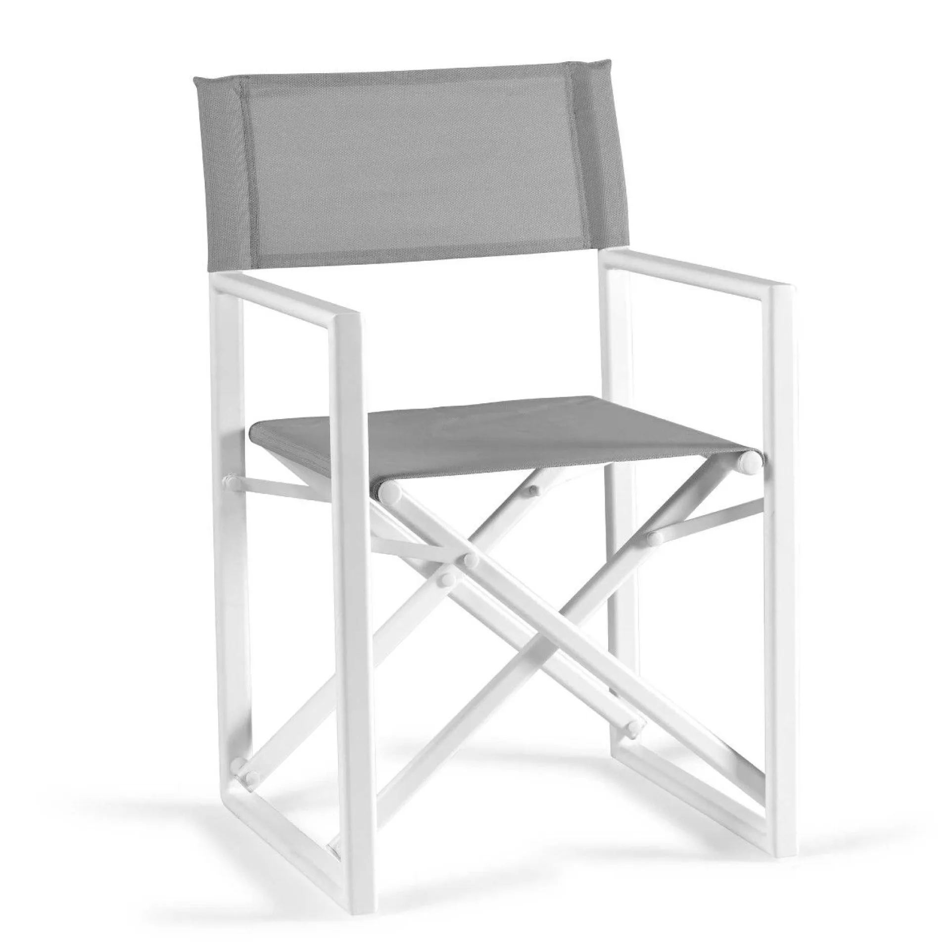 Gescova Gartenstuhl Hollywood - Aluminium weiß matt, Textilene hellgrau