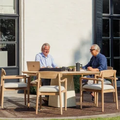 Gescova Gartenstuhl Leandro – Teakholz mit Sitzkissen – 56x57x82 cm –