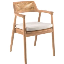 Gescova Gartenstuhl Lombok – Teakholz und Rattan – 60x57x82 cm –