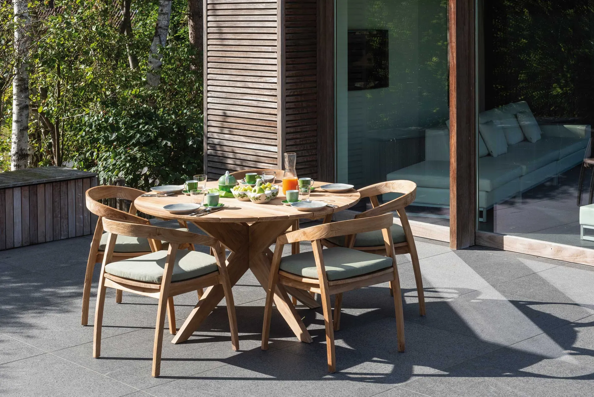Gescova Gartenstuhl Makassar - Massives Teakholz - Natur