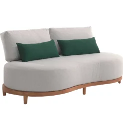 Gescova Gartenstuhl Mezzaluna - Teakholz mit Olefinkissen - 190x98x69 cm -