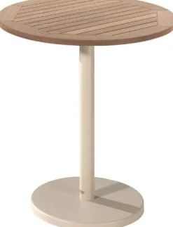 Gescova Gartentisch Cardiff - Aluminium, Teak - Ø70x75cm - Beige/Teak
