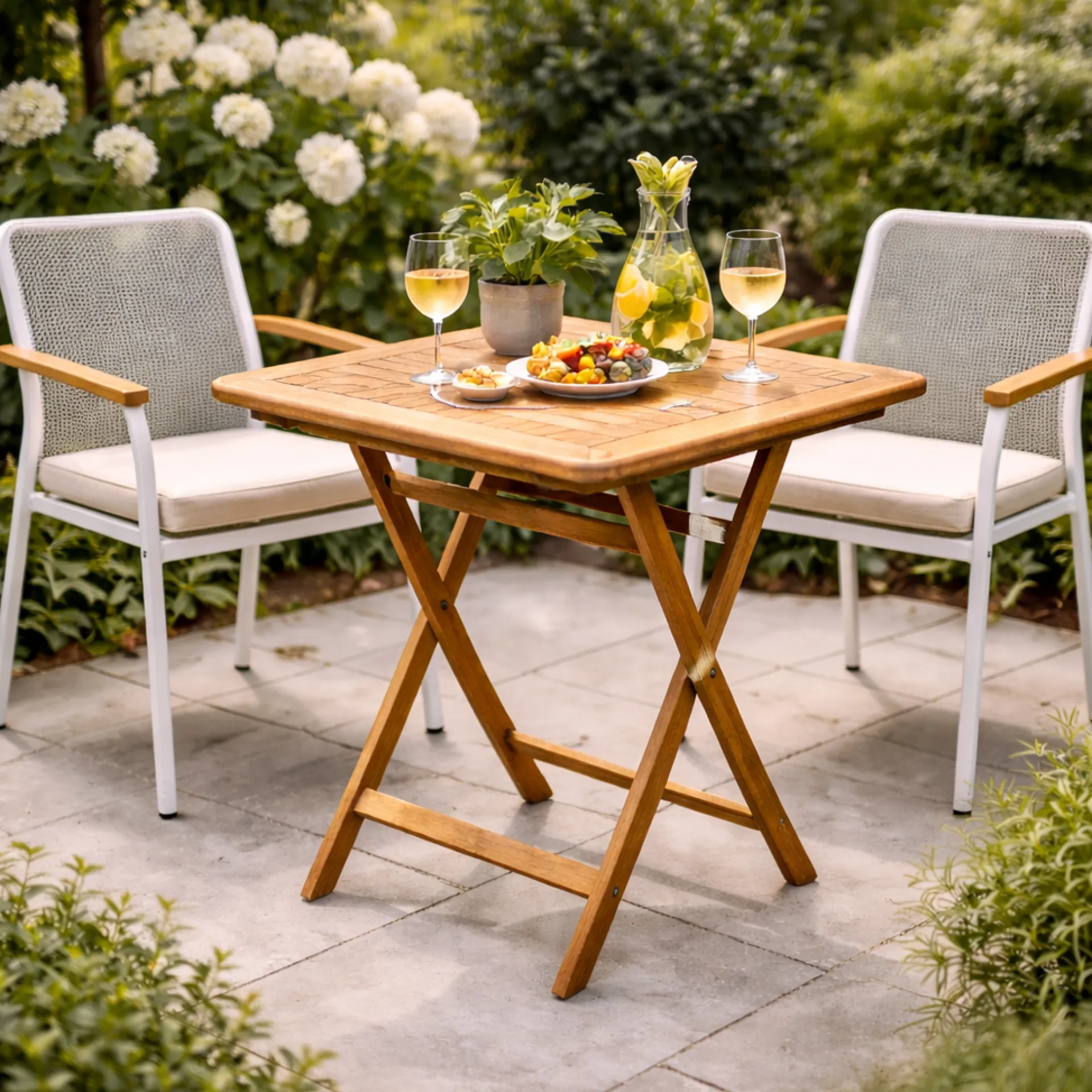 Gescova Gartentisch Dorset - klappbar - 70x70x75 cm - Teakholz