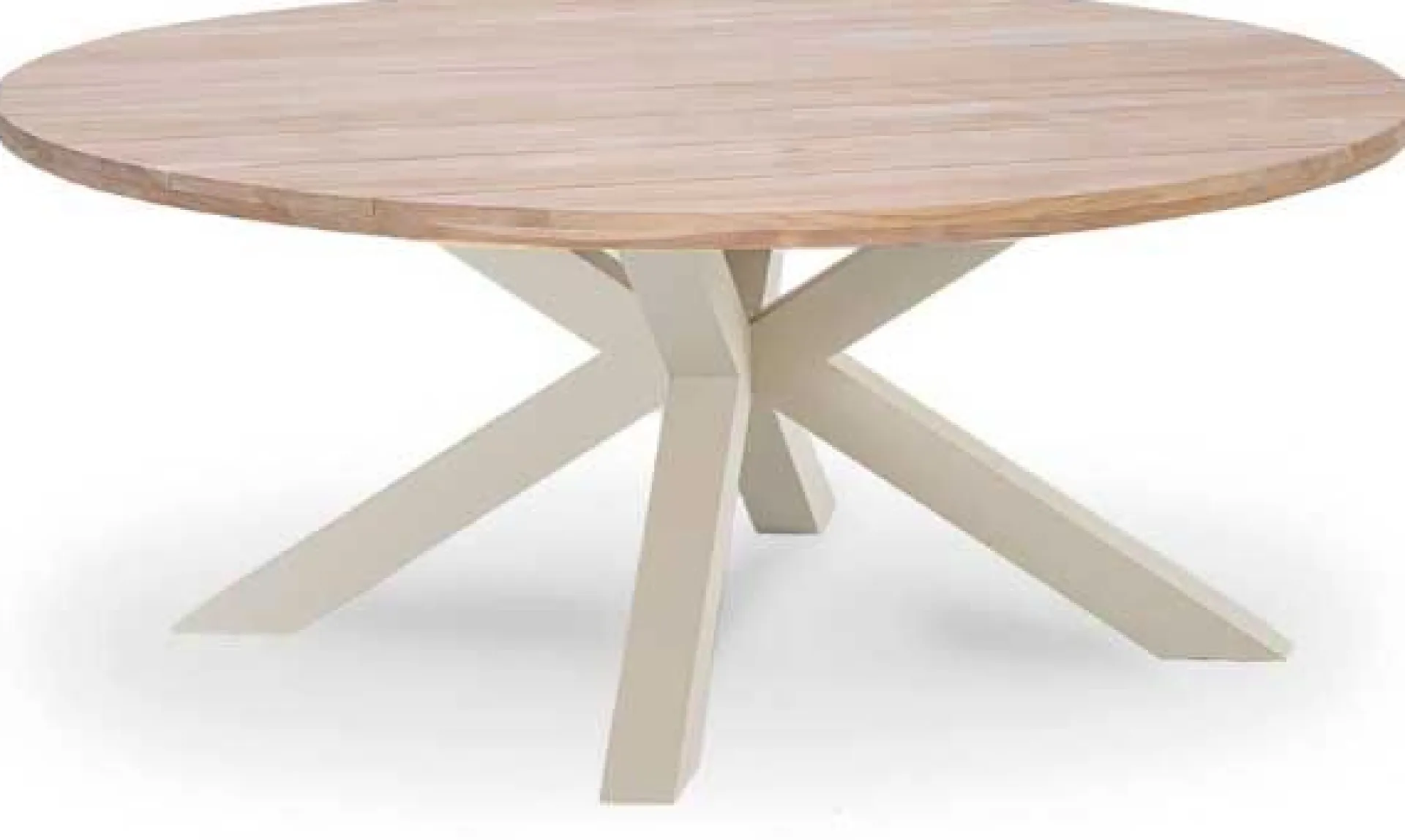 Gescova Gartentisch Feliz Ø180cm Teakholz Aluminium Beige