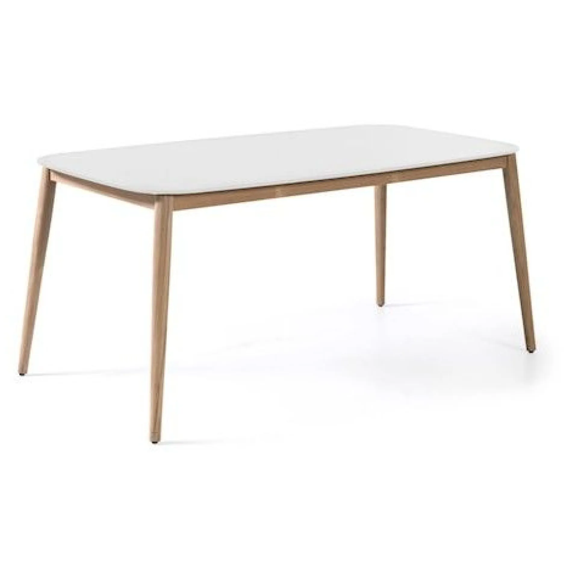 Gescova Gartentisch Helsinki - Duranite Platte, Teak Beine - 213x100 cm - Weiß